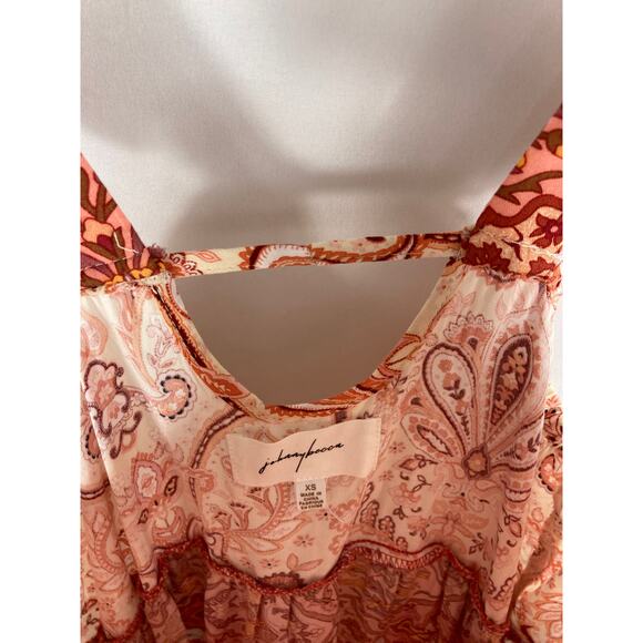 Johnny Becca Boho Sleeveless Maxi Dress Orange Size XS - Picture 4 of 5